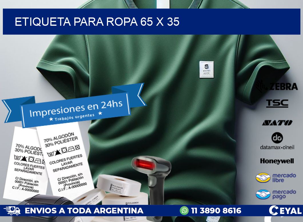 ETIQUETA PARA ROPA 65 x 35