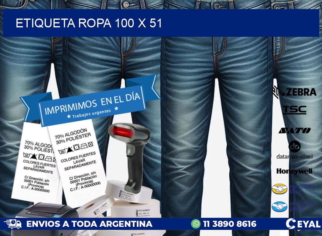 ETIQUETA ROPA 100 x 51