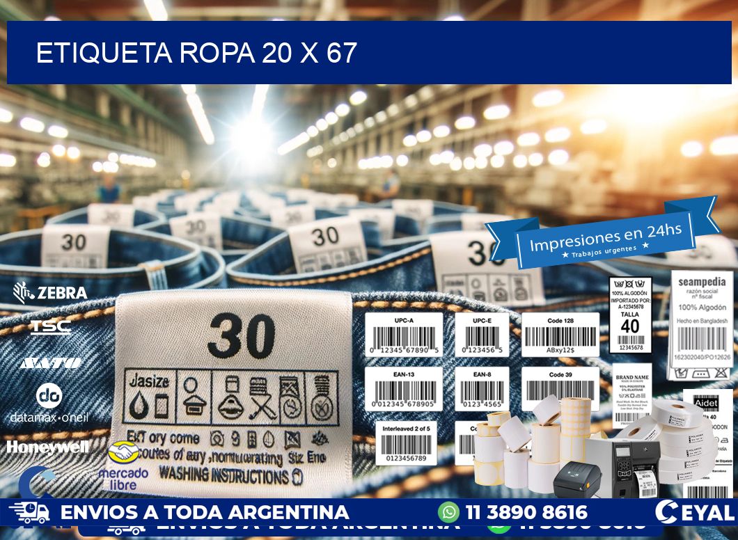 ETIQUETA ROPA 20 x 67