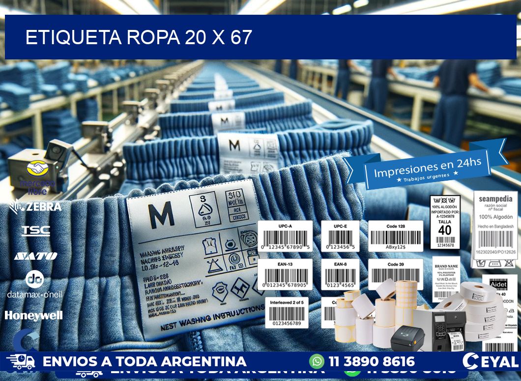 ETIQUETA ROPA 20 x 67