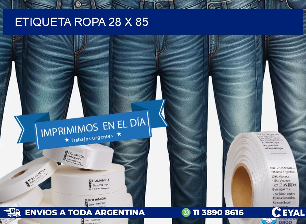 ETIQUETA ROPA 28 x 85
