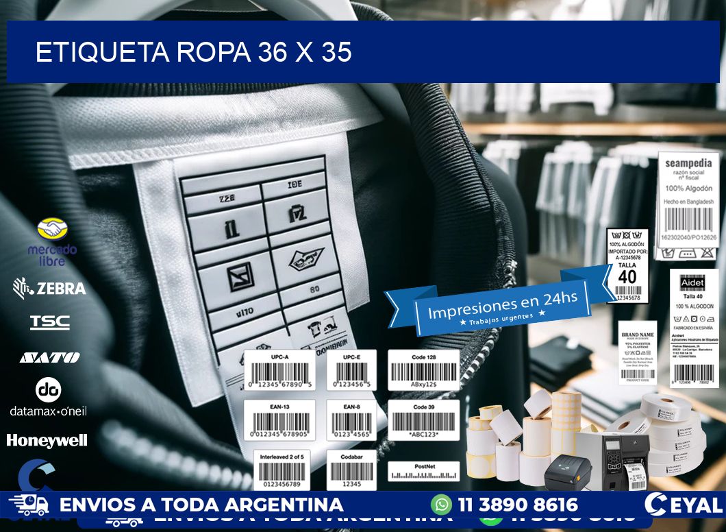 ETIQUETA ROPA 36 x 35