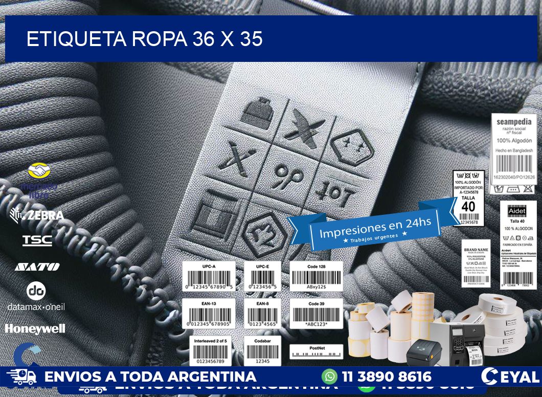 ETIQUETA ROPA 36 x 35
