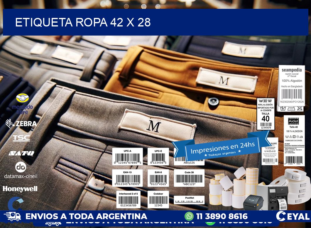 ETIQUETA ROPA 42 x 28