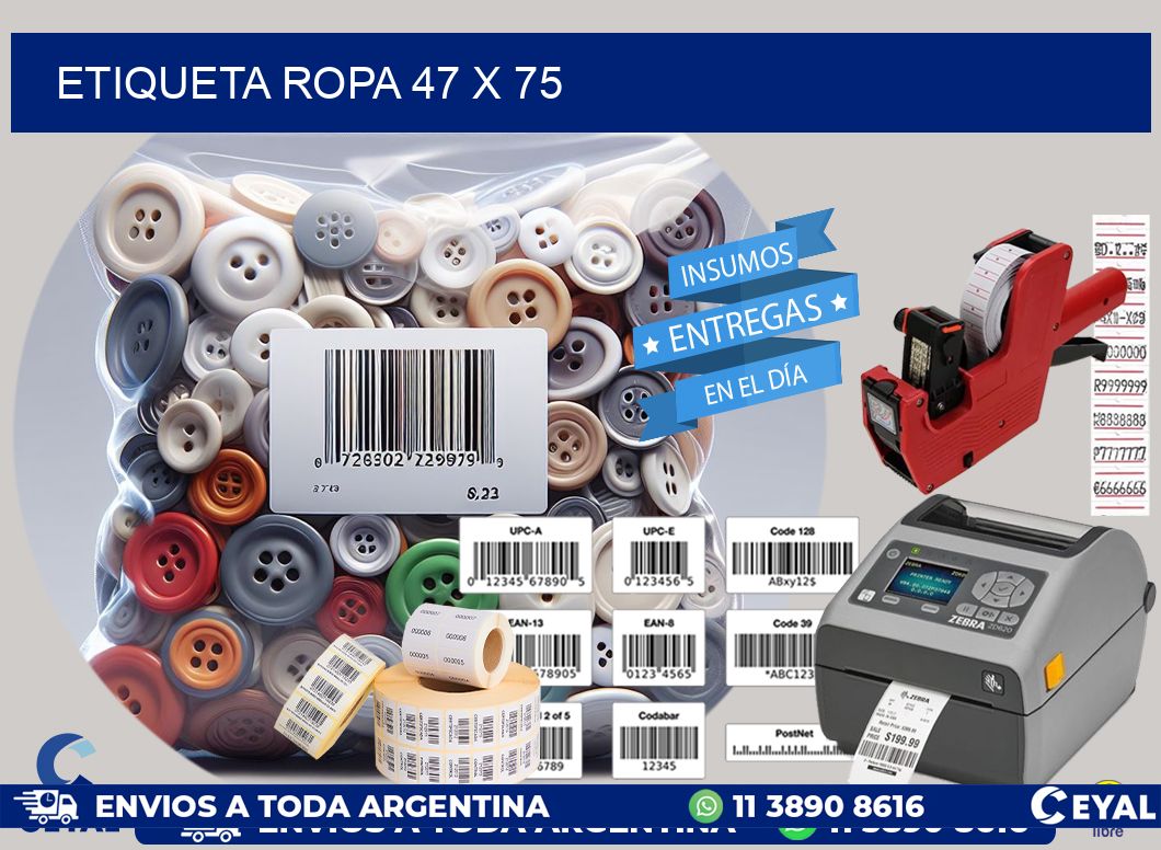 ETIQUETA ROPA 47 x 75