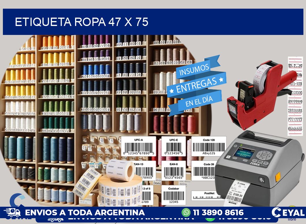 ETIQUETA ROPA 47 x 75