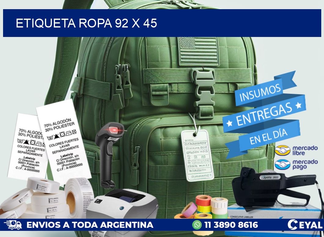 ETIQUETA ROPA 92 x 45