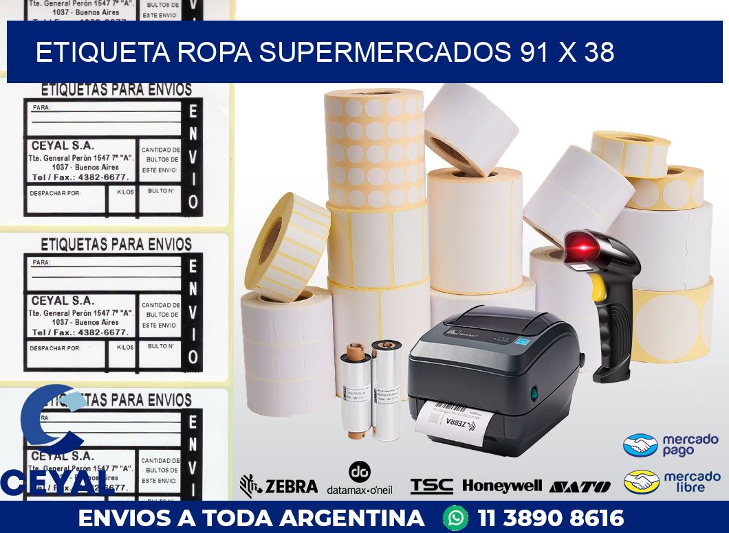 ETIQUETA ROPA SUPERMERCADOS 91 x 38