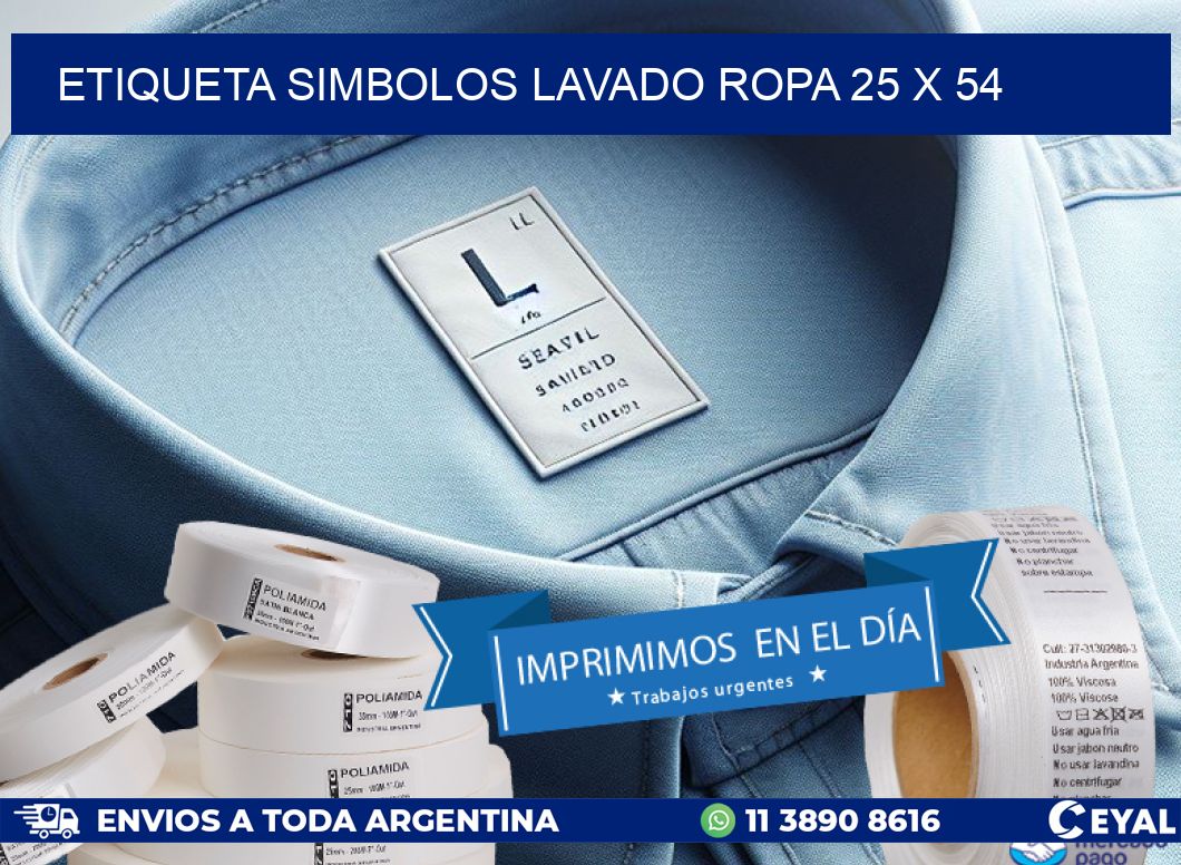 ETIQUETA SIMBOLOS LAVADO ROPA 25 x 54