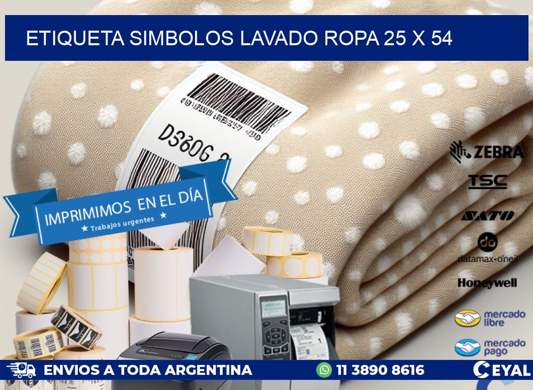 ETIQUETA SIMBOLOS LAVADO ROPA 25 x 54
