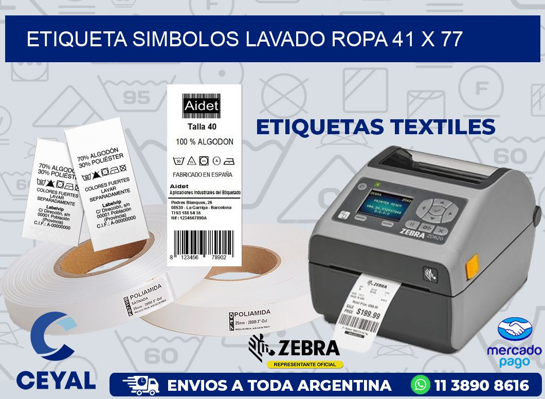 ETIQUETA SIMBOLOS LAVADO ROPA 41 x 77