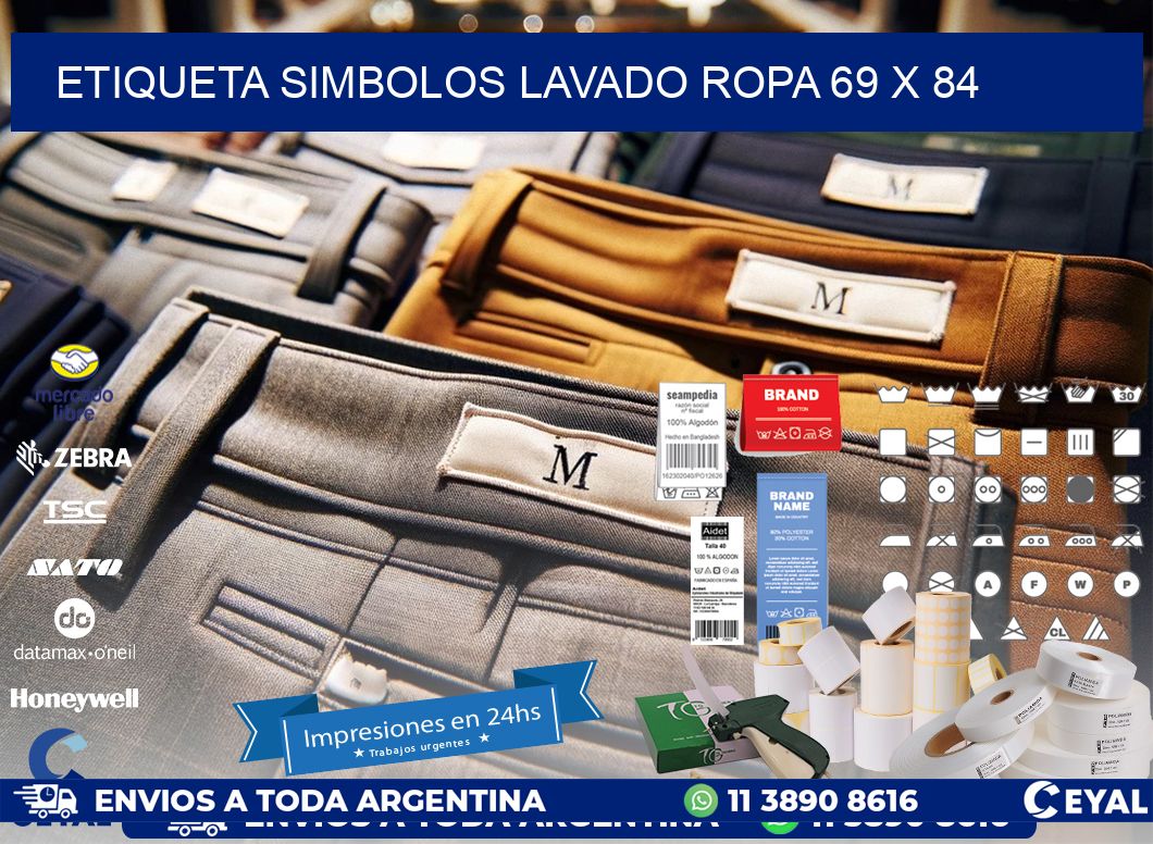 ETIQUETA SIMBOLOS LAVADO ROPA 69 x 84