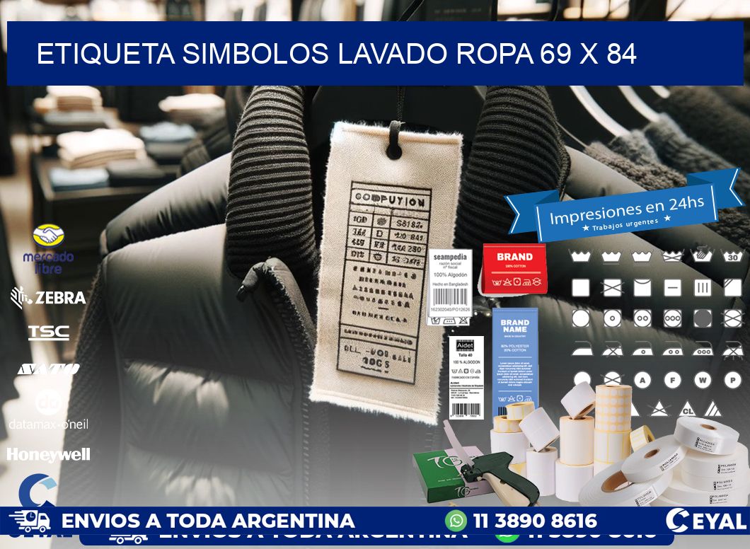 ETIQUETA SIMBOLOS LAVADO ROPA 69 x 84