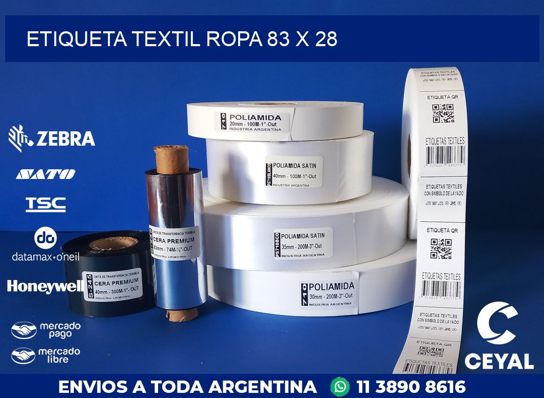 ETIQUETA TEXTIL ROPA 83 x 28