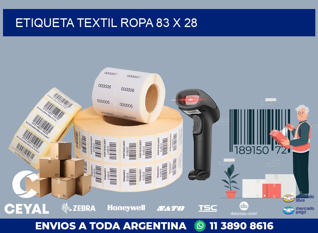 ETIQUETA TEXTIL ROPA 83 x 28