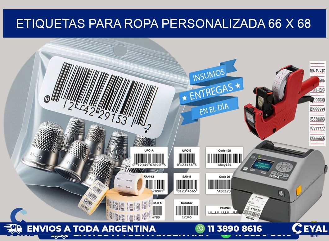 ETIQUETAS PARA ROPA PERSONALIZADA 66 x 68