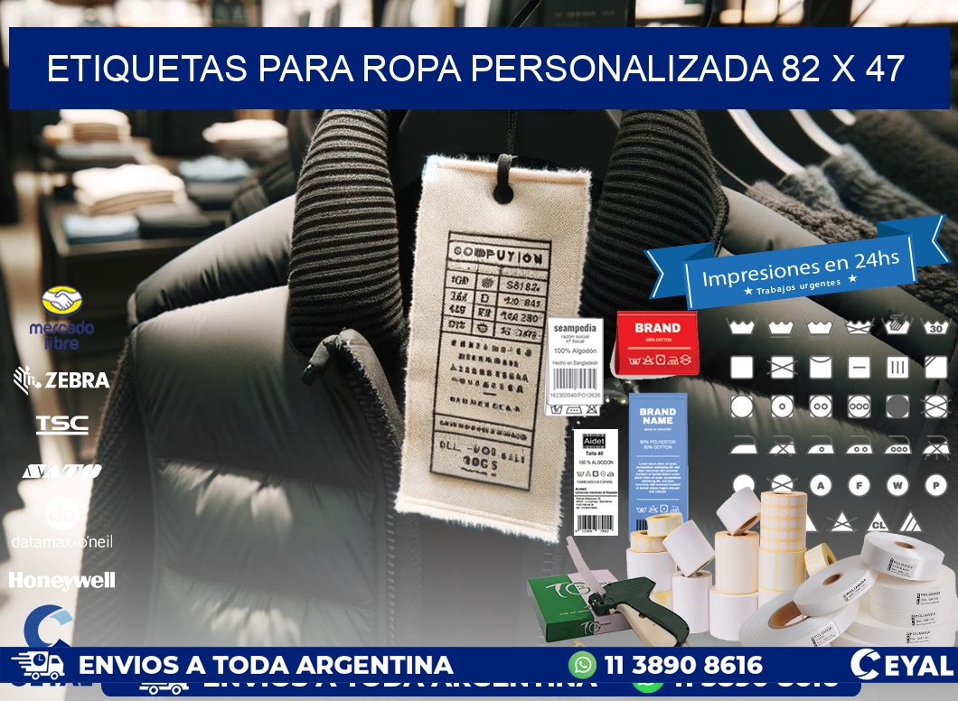 ETIQUETAS PARA ROPA PERSONALIZADA 82 x 47