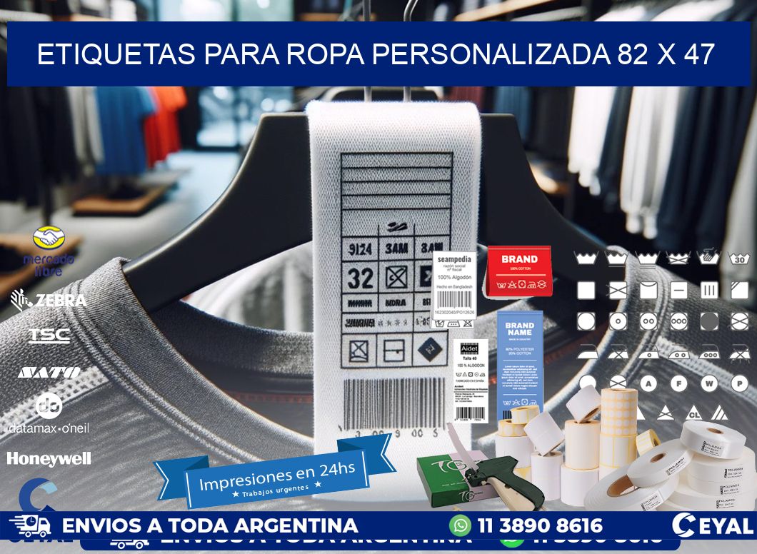ETIQUETAS PARA ROPA PERSONALIZADA 82 x 47