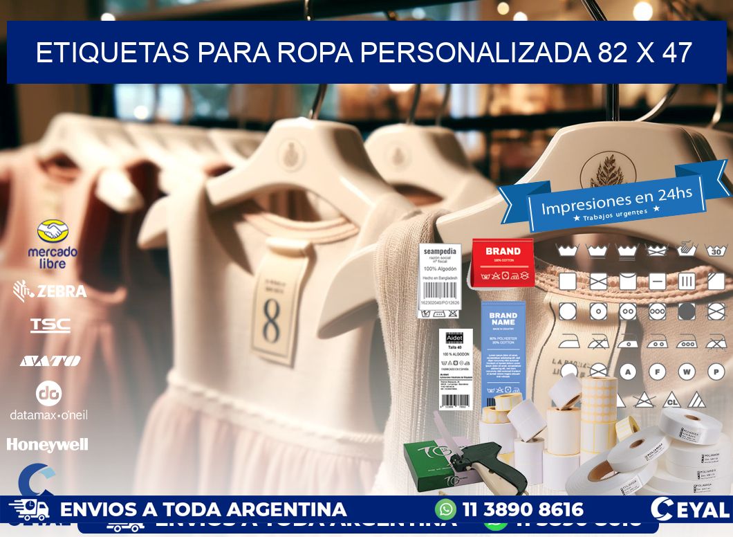 ETIQUETAS PARA ROPA PERSONALIZADA 82 x 47