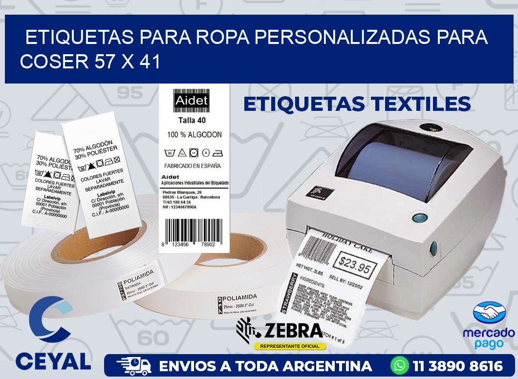 ETIQUETAS PARA ROPA PERSONALIZADAS PARA COSER 57 x 41