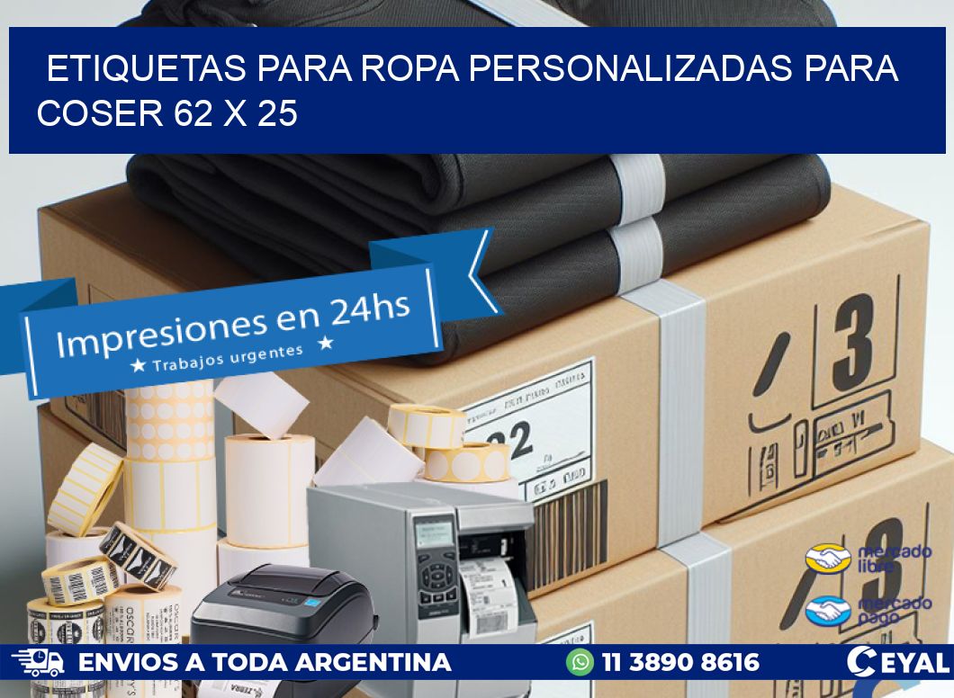 ETIQUETAS PARA ROPA PERSONALIZADAS PARA COSER 62 x 25