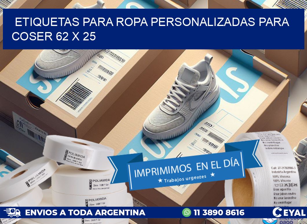 ETIQUETAS PARA ROPA PERSONALIZADAS PARA COSER 62 x 25
