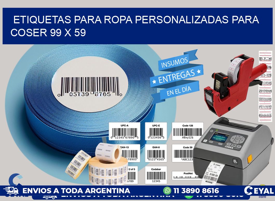 ETIQUETAS PARA ROPA PERSONALIZADAS PARA COSER 99 x 59