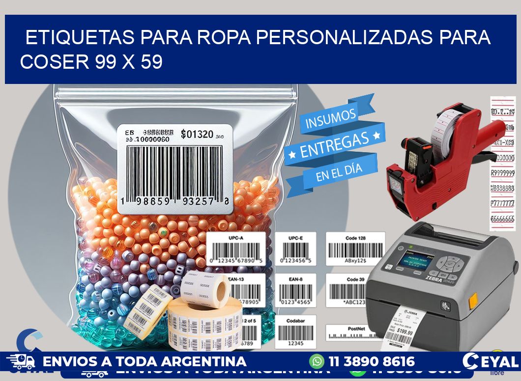 ETIQUETAS PARA ROPA PERSONALIZADAS PARA COSER 99 x 59