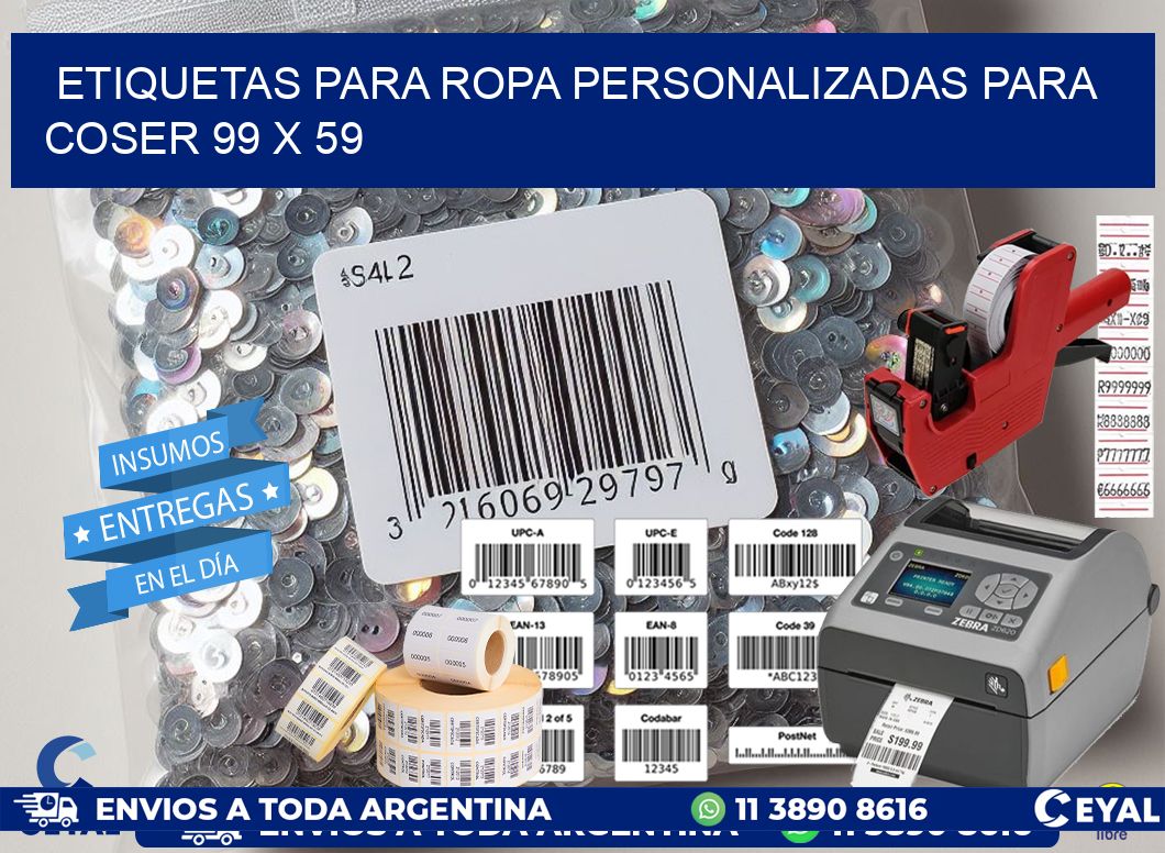 ETIQUETAS PARA ROPA PERSONALIZADAS PARA COSER 99 x 59
