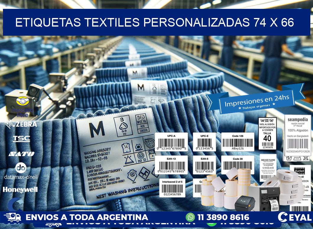 ETIQUETAS TEXTILES PERSONALIZADAS 74 x 66