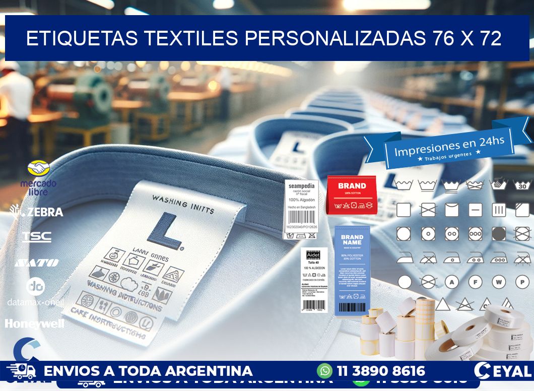 ETIQUETAS TEXTILES PERSONALIZADAS 76 x 72