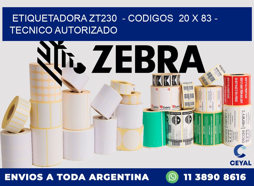 ETIQUETADORA ZT230 - CODIGOS 20 x 83 - TECNICO AUTORIZADO
