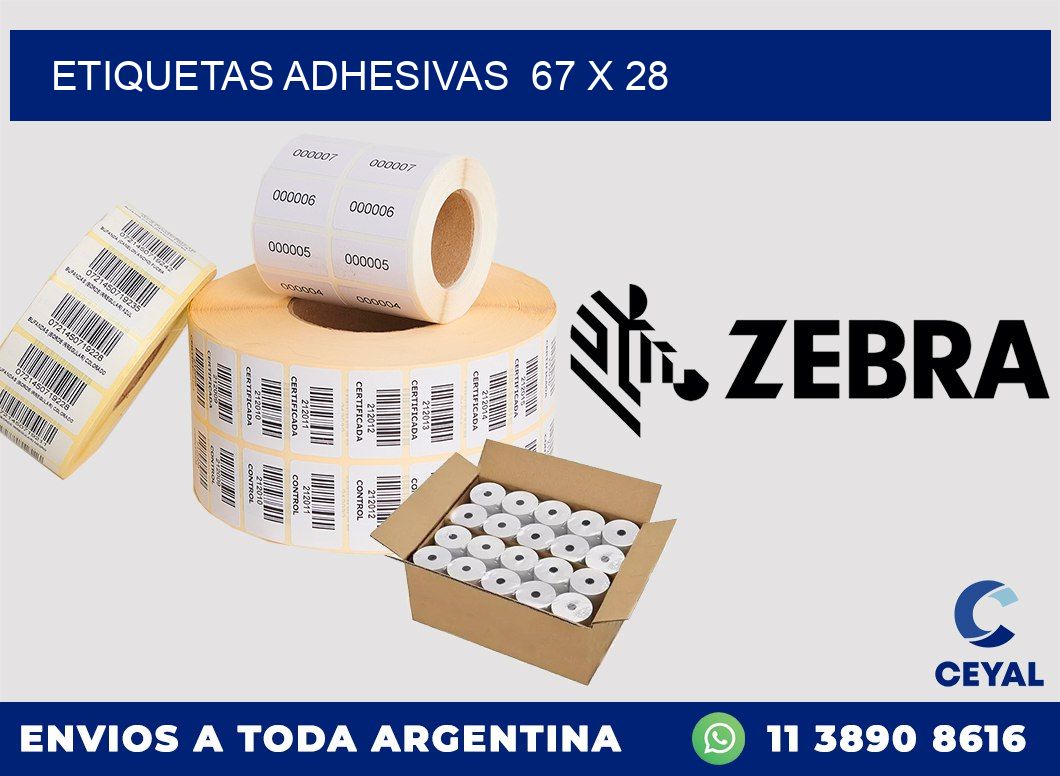 ETIQUETAS ADHESIVAS  67 x 28