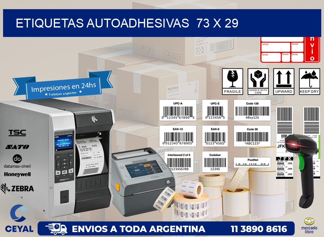 ETIQUETAS AUTOADHESIVAS  73 x 29