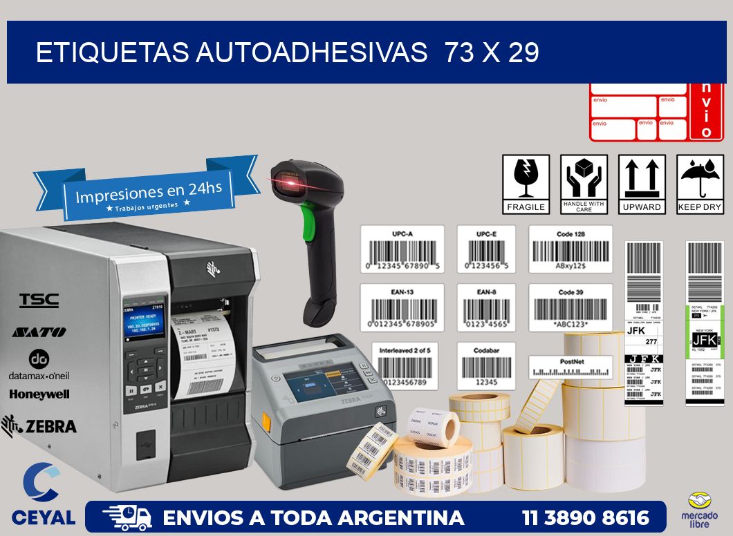 ETIQUETAS AUTOADHESIVAS  73 x 29