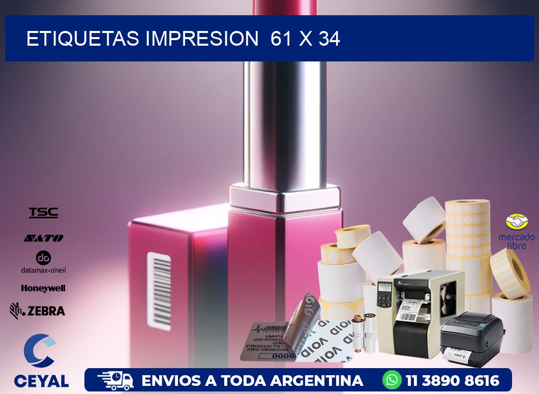 ETIQUETAS IMPRESION  61 x 34