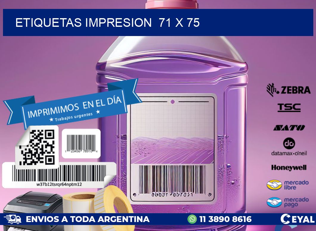 ETIQUETAS IMPRESION  71 x 75