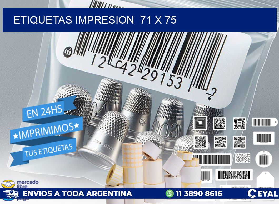 ETIQUETAS IMPRESION  71 x 75