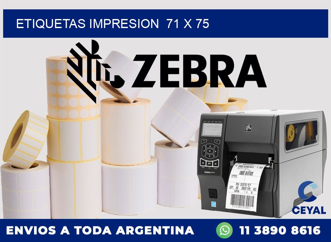 ETIQUETAS IMPRESION  71 x 75