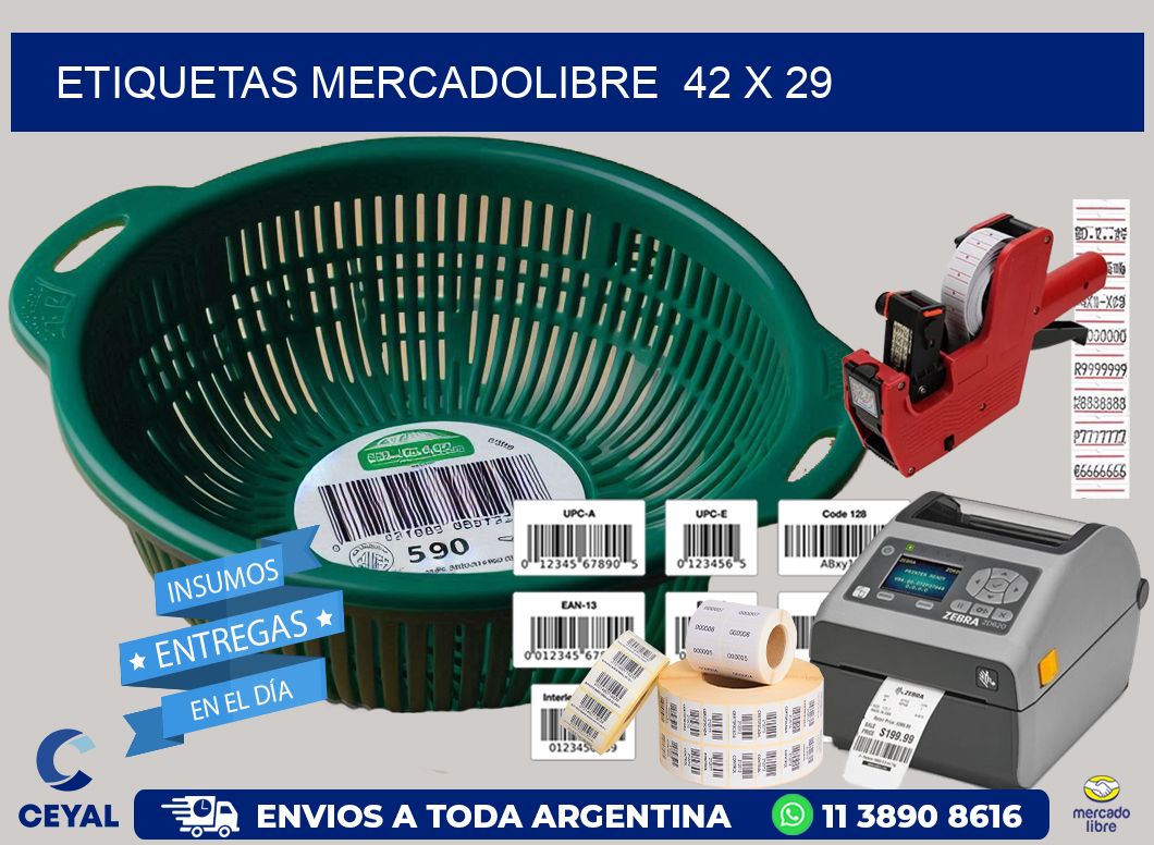 ETIQUETAS MERCADOLIBRE  42 x 29