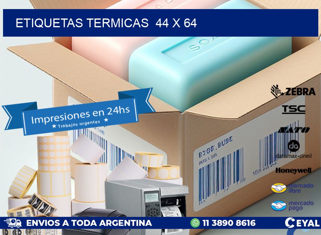 ETIQUETAS TERMICAS  44 x 64