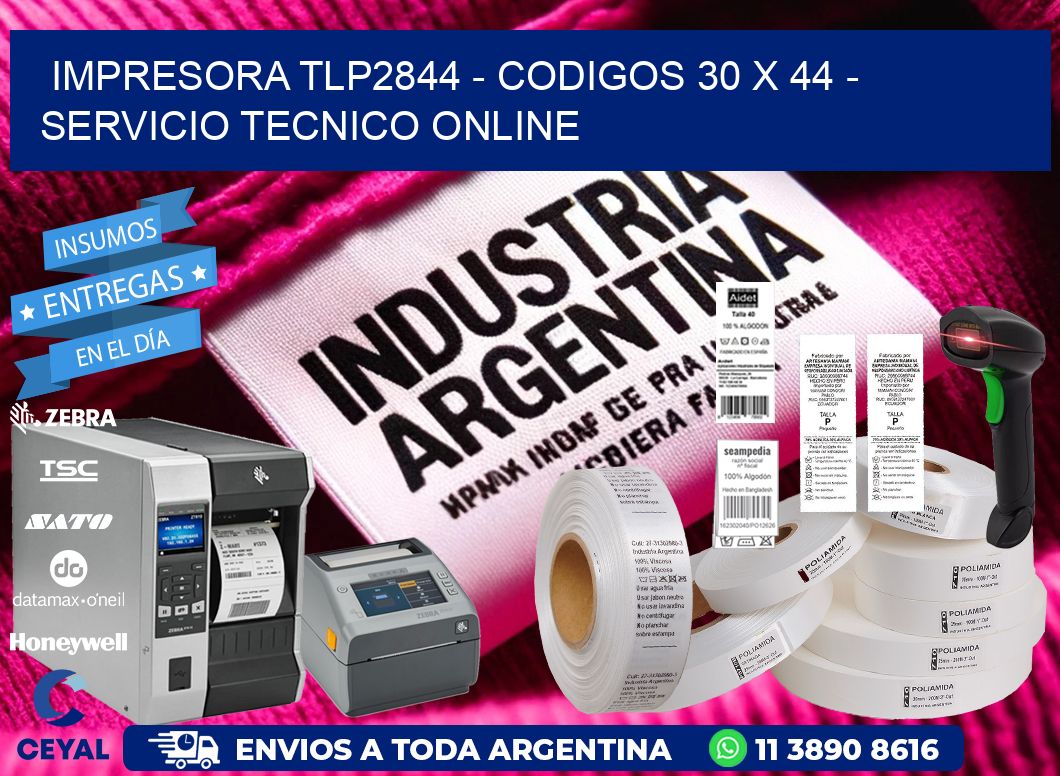 IMPRESORA TLP2844 - CODIGOS 30 x 44 - SERVICIO TECNICO ONLINE