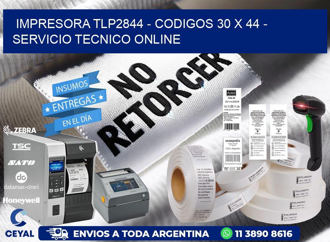 IMPRESORA TLP2844 – CODIGOS 30 x 44 – SERVICIO TECNICO ONLINE