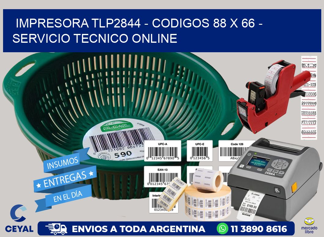 IMPRESORA TLP2844 - CODIGOS 88 x 66 - SERVICIO TECNICO ONLINE
