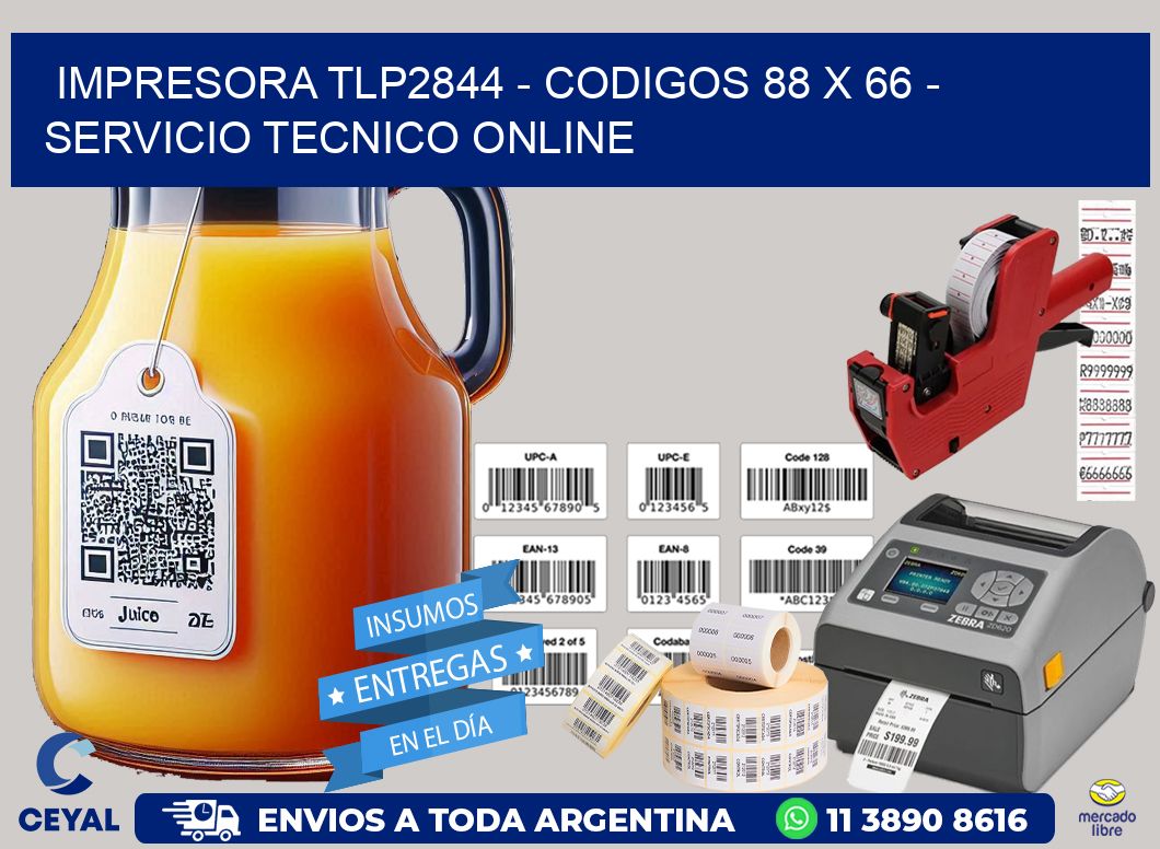 IMPRESORA TLP2844 – CODIGOS 88 x 66 – SERVICIO TECNICO ONLINE