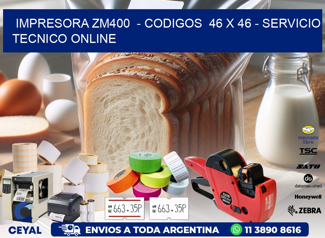 IMPRESORA ZM400  - CODIGOS  46 x 46 - SERVICIO TECNICO ONLINE