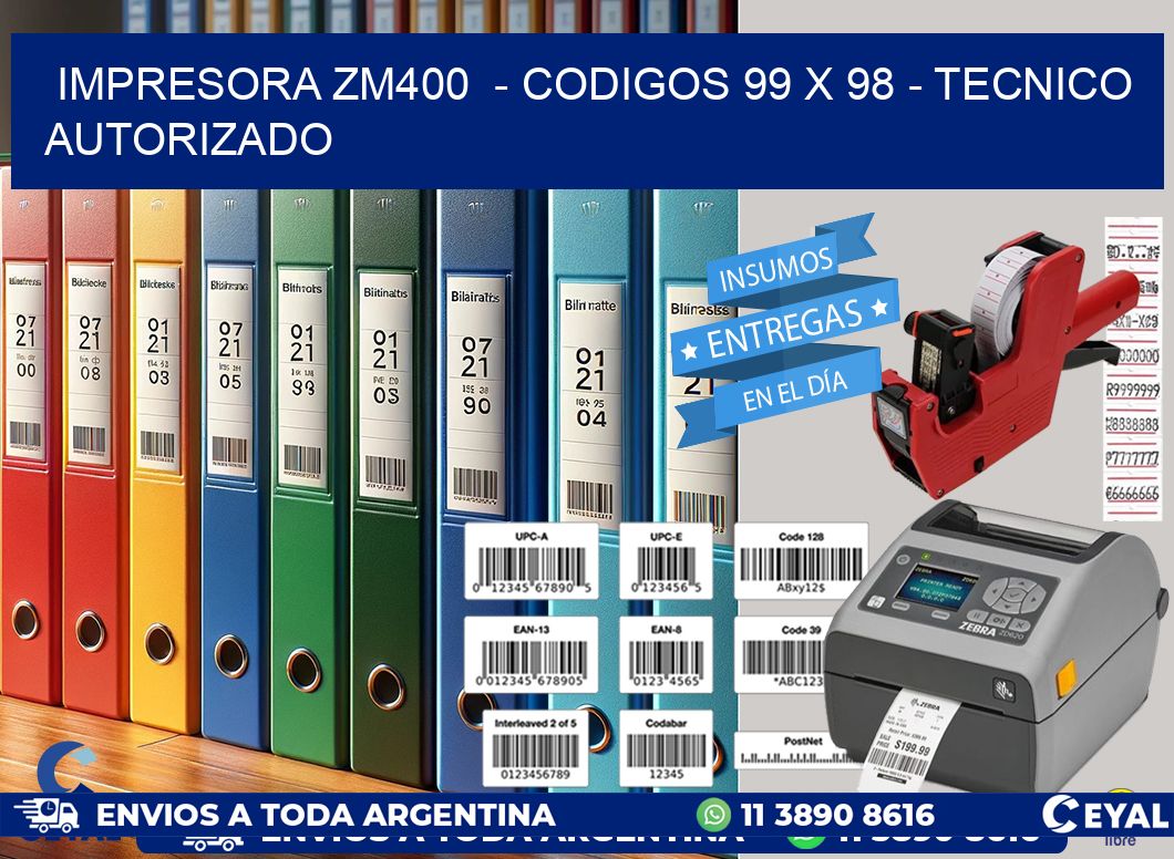 IMPRESORA ZM400  - CODIGOS 99 x 98 - TECNICO AUTORIZADO
