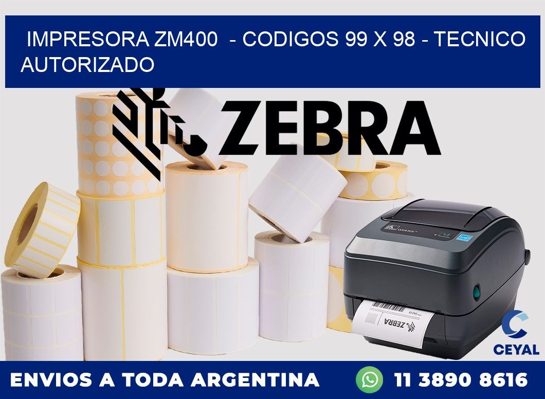 IMPRESORA ZM400  - CODIGOS 99 x 98 - TECNICO AUTORIZADO