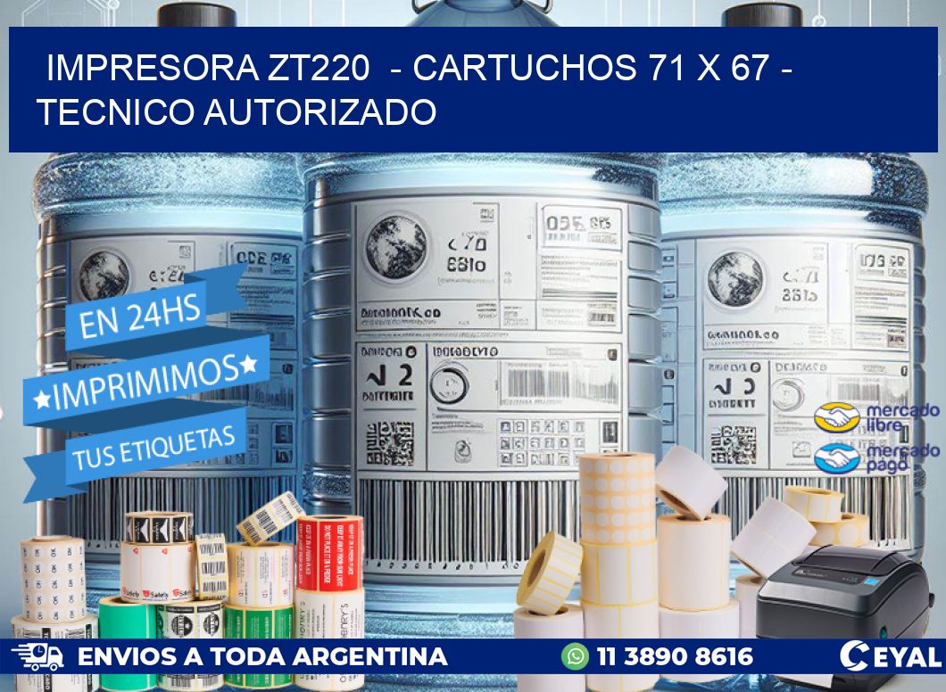 IMPRESORA ZT220  - CARTUCHOS 71 x 67 - TECNICO AUTORIZADO