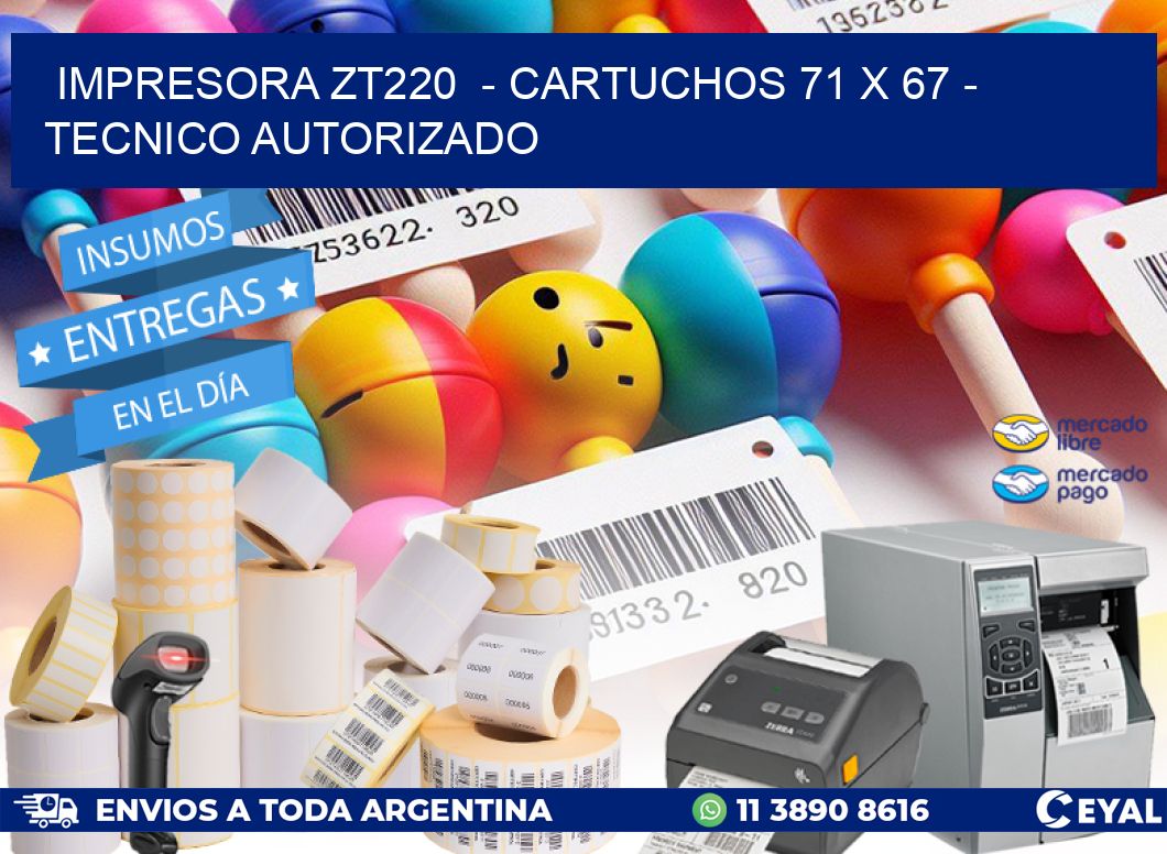 IMPRESORA ZT220  – CARTUCHOS 71 x 67 – TECNICO AUTORIZADO